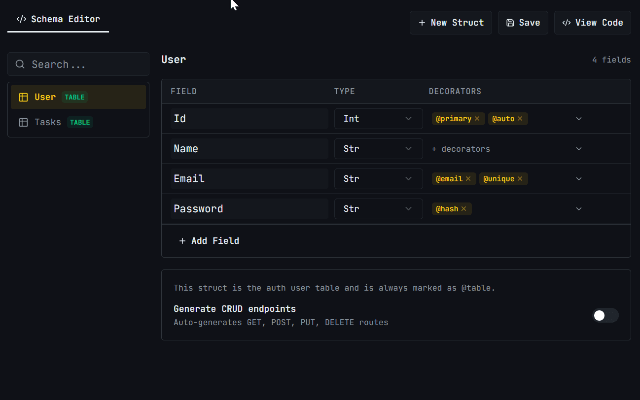 DooCloud Schema Editor